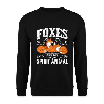 Füchse Geschenk - Unisex Pullover - Schwarz - Vorne - Alina (178cm) & Michal (187cm)