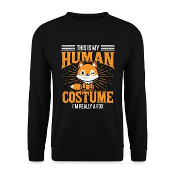 Kinder Fuchs Geschenk - Unisex Pullover - Schwarz - Vorne - Alina (178cm) & Michal (187cm)