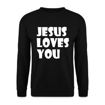Jesus loves you - Sweat-shirt Unisexe - noir - Devant - Alina (178cm) & Michal (187cm)