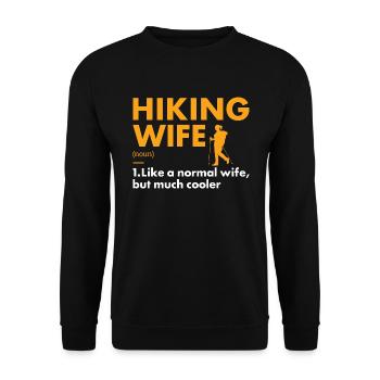 Hiker Wife Definition Hiking - Unisex Pullover - Schwarz - Vorne - Alina (178cm) & Michal (187cm)