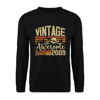 Vintage 2009 Retro Birthday Gift 2009 - Unisex Sweatshirt - black - Front - Alina (178cm) & Michal (187cm)