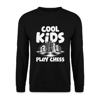 Chess Player Cool Kids Play Chess - Unisex Sweatshirt - black - Front - Alina (178cm) & Michal (187cm)