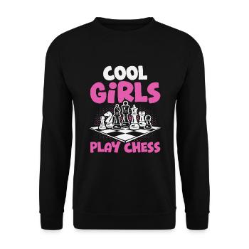 Joueur d’échecs Cool Girls Jouer aux échecs - Sweat-shirt Unisexe - noir - Devant - Alina (178cm) & Michal (187cm)