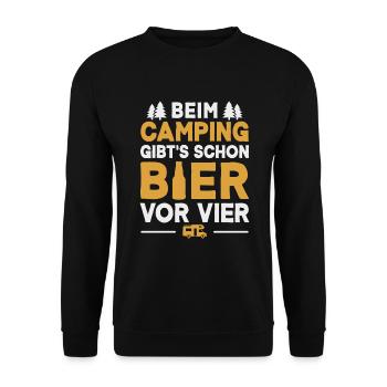 Camping Bier Wohnmobil Camper Campingplatz - Unisex Pullover - Schwarz - Vorne - Alina (178cm) & Michal (187cm)