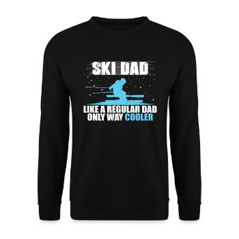 Funny Ski Dad - Skiing daddy vatertag geschenk - Unisex Pullover - Schwarz - Vorne - Alina (178cm) & Michal (187cm)