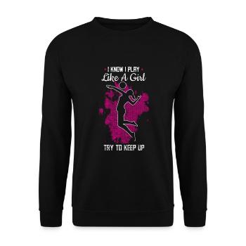 Fille de volley-ball - Sweat-shirt Unisexe - noir - Devant - Alina (178cm) & Michal (187cm)