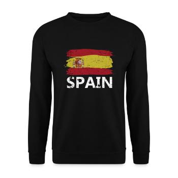 Spanien spanische Flagge - Unisex Pullover - Schwarz - Vorne - Alina (178cm) & Michal (187cm)