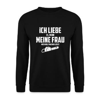 Holzfäller Forstwirt - Unisex Pullover - Schwarz - Vorne - Alina (178cm) & Michal (187cm)