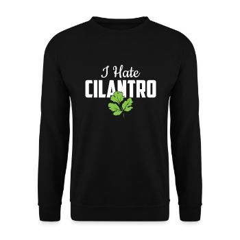 I Hate Coriander - I Hate Cilantro - Unisex Pullover - Schwarz - Vorne - Alina (178cm) & Michal (187cm)