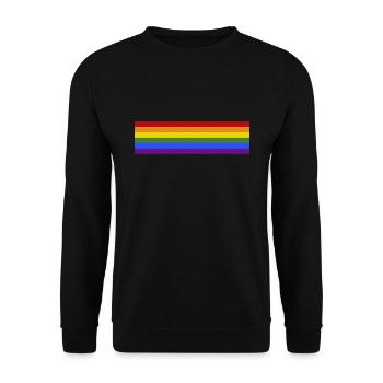 Regenbogenfahne - Unisex Pullover - Schwarz - Vorne - Alina (178cm) & Michal (187cm)