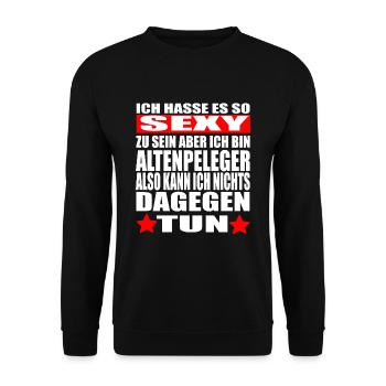 Altenpflege Altenpflege Altenpflege Altenpflege - Unisex Pullover - Schwarz - Vorne - Alina (178cm) & Michal (187cm)