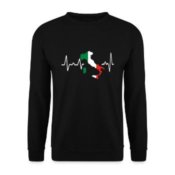 Italy heartbeat EKG Italy Italia gift - Unisex Sweatshirt - black - Front - Alina (178cm) & Michal (187cm)