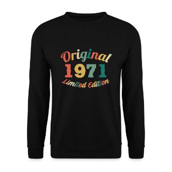 52ème anniversaire 52 ans cadeau né en 1971 - Sweat-shirt Unisexe - noir - Devant - Alina (178cm) & Michal (187cm)
