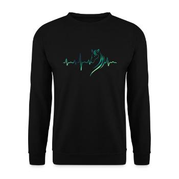 Horse heartbeat rider rider gift - Unisex Sweatshirt - black - Front - Alina (178cm) & Michal (187cm)