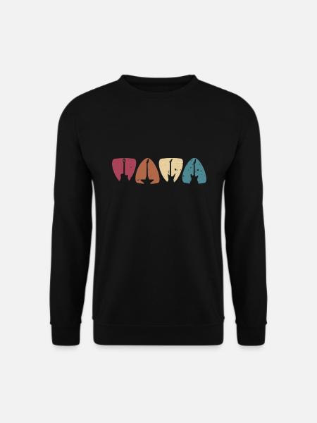 Gitarrist Vintage Plektrum Gitarre Retro Geschenk - Unisex Pullover - Schwarz