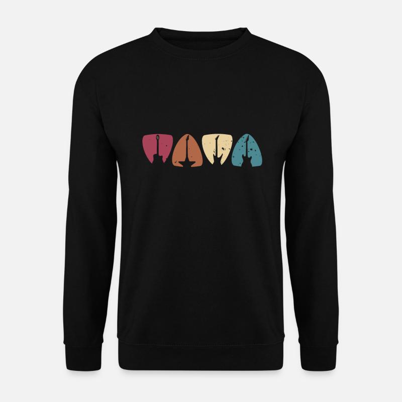 Gitarrist Vintage Plektrum Gitarre Retro Geschenk - Unisex Pullover - Schwarz