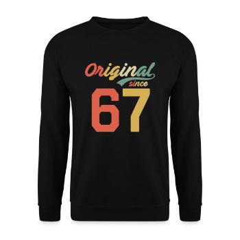 55. Geburtstag Original Retro Geschenk 1967 - Unisex Pullover - Schwarz - Vorne - Alina (178cm) & Michal (187cm)