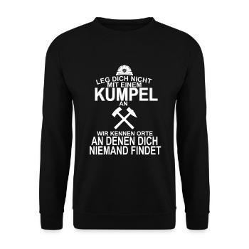 Kumpel Bergbau Ruhrpott Arbeit - Unisex Pullover - Schwarz - Vorne - Alina (178cm) & Michal (187cm)