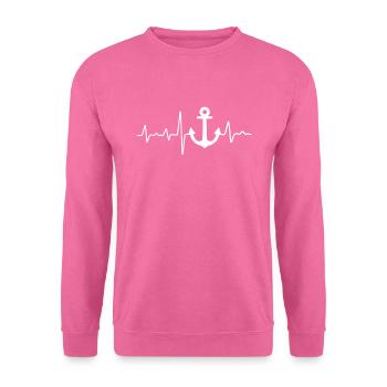 Nordsee Anker Herzschlag Meer Geschenk - Unisex Pullover - Pink - Vorne