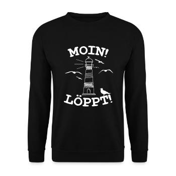Moin Löppt Norddeutsche Mer du Nord Cadeau - Sweat-shirt Unisexe - noir - Devant - Alina (178cm) & Michal (187cm)
