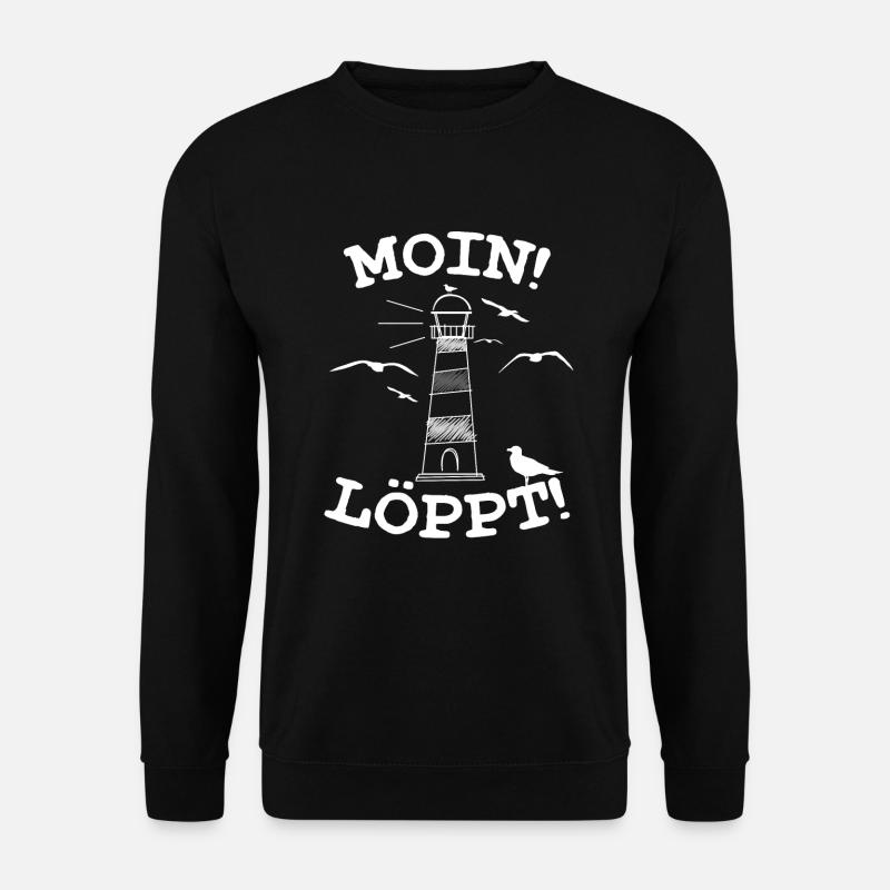 Moin Löppt Norddeutsches Nordsee Geschenk - Unisex Pullover - Schwarz