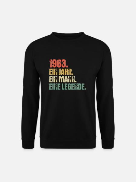Geburtstag 1963 Mann Legende Vintage Geschenk - Unisex Pullover - Schwarz