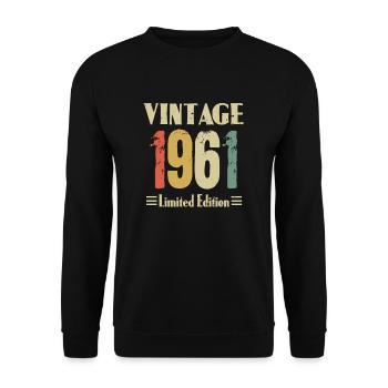 61ème anniversaire Millésime 1961 Millésime 61 ans - Sweat-shirt Unisexe - noir - Devant - Alina (178cm) & Michal (187cm)