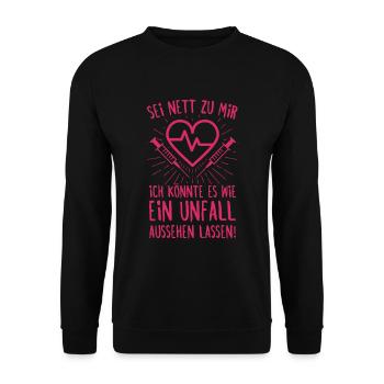 MFA Arzthelferin Medizinische Fachangestellte - Unisex Pullover - Schwarz - Vorne - Alina (178cm) & Michal (187cm)