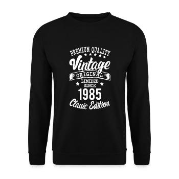 Vintage 1985 vintage birthday gift - Unisex Sweatshirt - black - Front - Alina (178cm) & Michal (187cm)