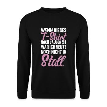 Reiterin Lustiger Pferde Spruch Witziges Geschenk - Unisex Pullover - Schwarz - Vorne - Alina (178cm) & Michal (187cm)