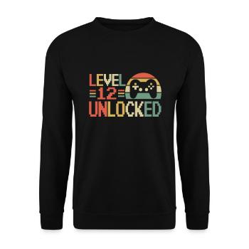 12th Birthday Gambler Gamer 12 years - Unisex Sweatshirt - black - Front - Alina (178cm) & Michal (187cm)