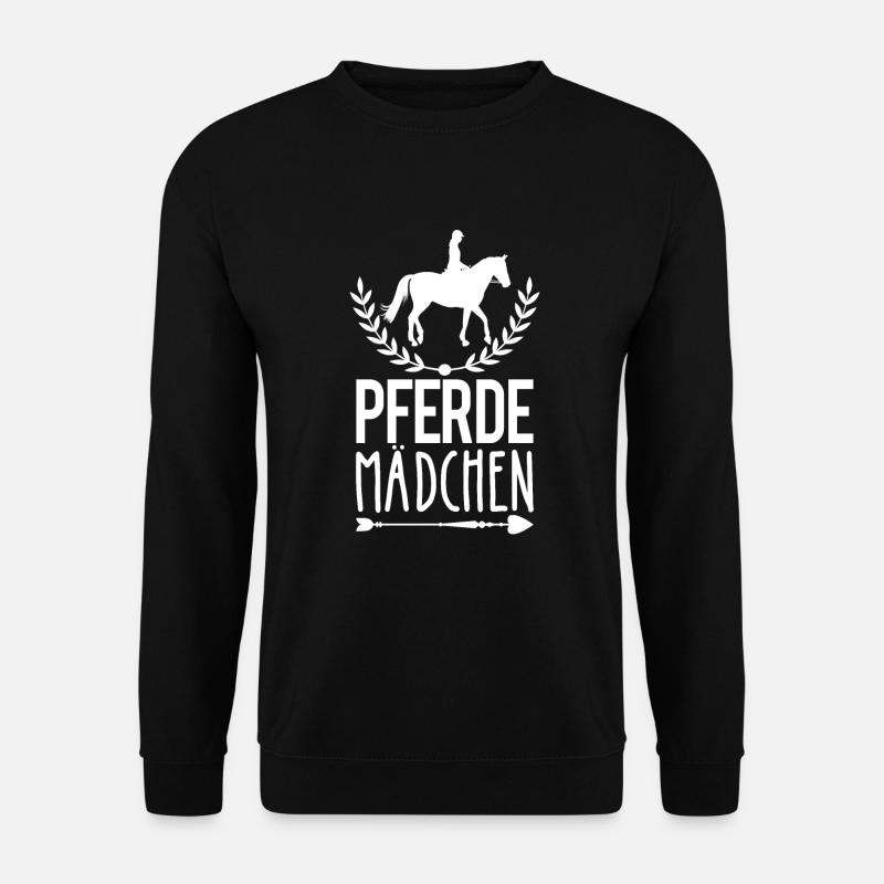 Pferde Mädchen Reiterin Reiten Spruch Geschenk - Unisex Pullover - Schwarz
