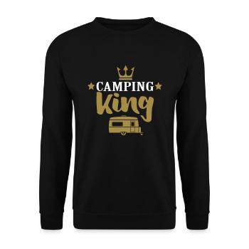 Camper Camping King partner look gift - Unisex Sweatshirt - black - Front - Alina (178cm) & Michal (187cm)