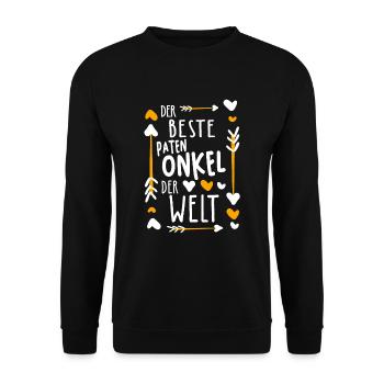 Bester Patenonkel Der Welt Geschenk - Unisex Pullover - Schwarz - Vorne - Alina (178cm) & Michal (187cm)