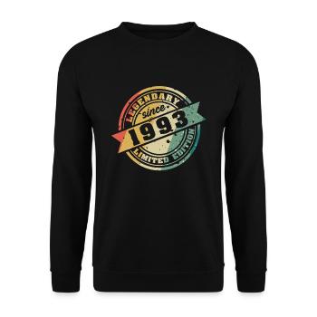 28e anniversaire vintage rétro cadeau 1993 - Sweat-shirt Unisexe - noir - Devant - Alina (178cm) & Michal (187cm)