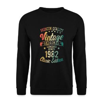 39th birthday vintage 1982 vintage gift - Unisex Sweatshirt - black - Front - Alina (178cm) & Michal (187cm)