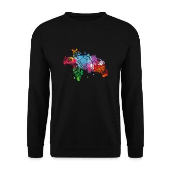 Tortue aquarelle - Sweat-shirt Unisexe - noir - Devant - Alina (178cm) & Michal (187cm)