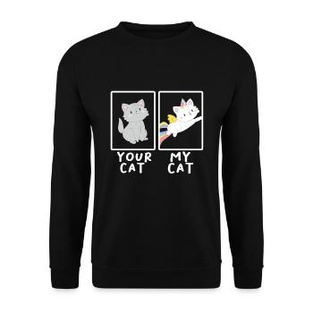Licorne chat drôle cadeau de chat licorne coloré - Sweat-shirt Unisexe - noir - Devant - Alina (178cm) & Michal (187cm)