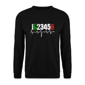 Motorcycle Heartbeat Gear Shift Biker Gift - Unisex Sweatshirt - black - Front - Alina (178cm) & Michal (187cm)