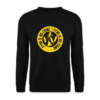 Pyro is no crime Fireworks New Year's Eve pyrotechnics - Unisex Sweatshirt - black - Front - Alina (178cm) & Michal (187cm)