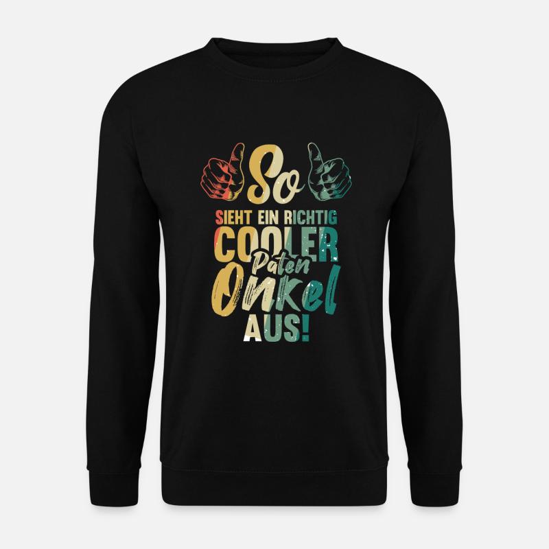 So Sieht ein Cooler Patenonkel aus Onkel Vintage - Unisex Pullover - Schwarz