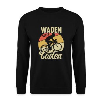 Waden Statt Laden Fahrrad Fahrer Vintage Geschenk - Unisex Pullover - Schwarz - Vorne - Alina (178cm) & Michal (187cm)