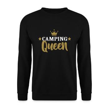 Camper Camping Queen partner look gift - Unisex Sweatshirt - black - Front - Alina (178cm) & Michal (187cm)