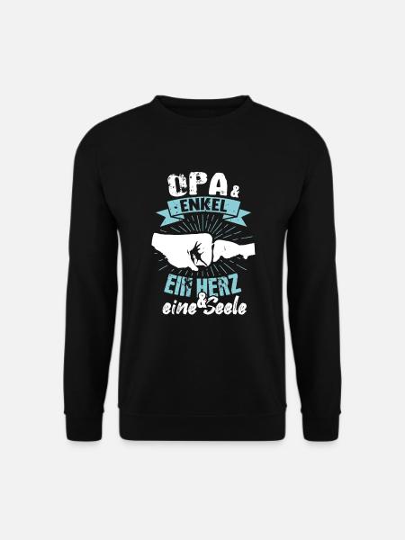 Opa & Enkel Herz und Seele Großvater Vintage - Unisex Pullover - Schwarz
