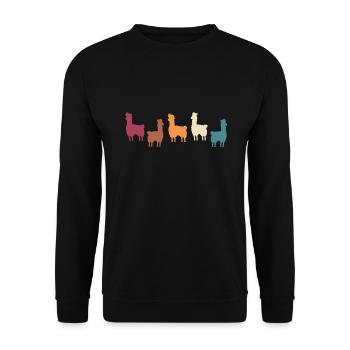 Cadeau de lama vintage rétro alpaga - Sweat-shirt Unisexe - noir - Devant - Alina (178cm) & Michal (187cm)