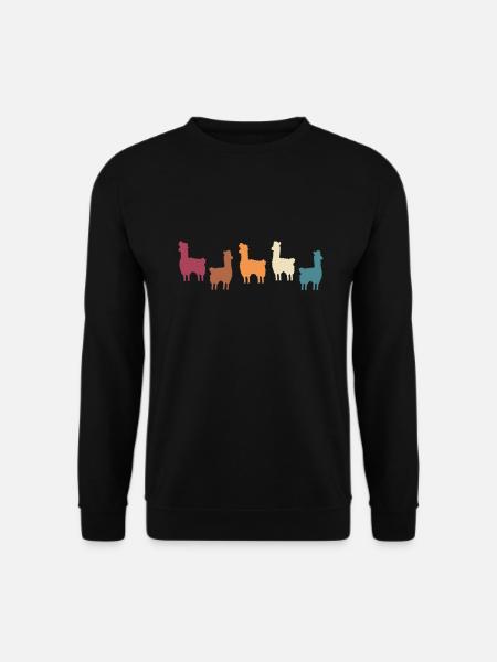 Alpaka Retro Vintage Lama Geschenk - Unisex Pullover - Schwarz