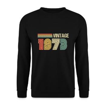 49ème Anniversaire 1973 Vintage Cadeau d’Anniversaire - Sweat-shirt Unisexe - noir - Devant - Alina (178cm) & Michal (187cm)
