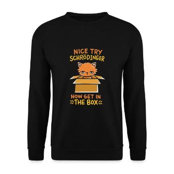 Cadeau de physique quantique pour un fan de Schrodinger - Sweat-shirt Unisexe - noir - Devant - Alina (178cm) & Michal (187cm)