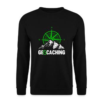 Geocaching Cache Radar GPS Geocacher Gift - Unisex Sweatshirt - black - Front - Alina (178cm) & Michal (187cm)