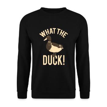 What The Duck - Drôle de canard agriculteur agriculteur - Sweat-shirt Unisexe - noir - Devant - Alina (178cm) & Michal (187cm)